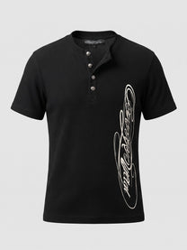 Signature Henley Tee Black