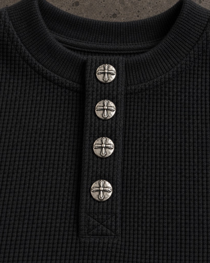 Signature Henley Long sleeve Black