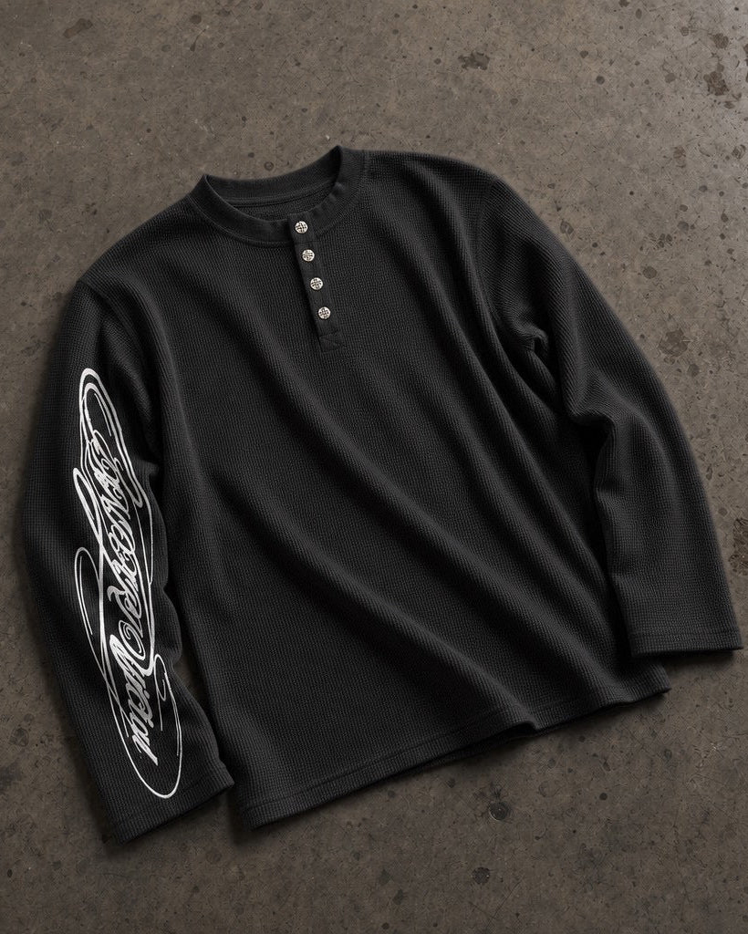 Signature Henley Long sleeve Black