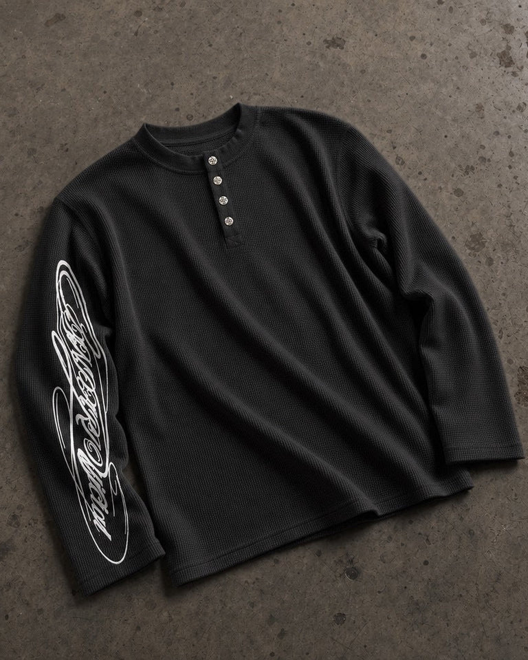 Signature Henley Long sleeve Black
