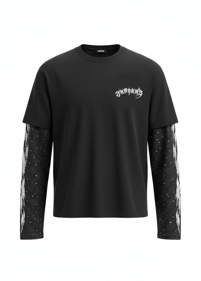 Layered Long sleeve shirts black