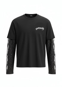 Layered Long sleeve shirts black