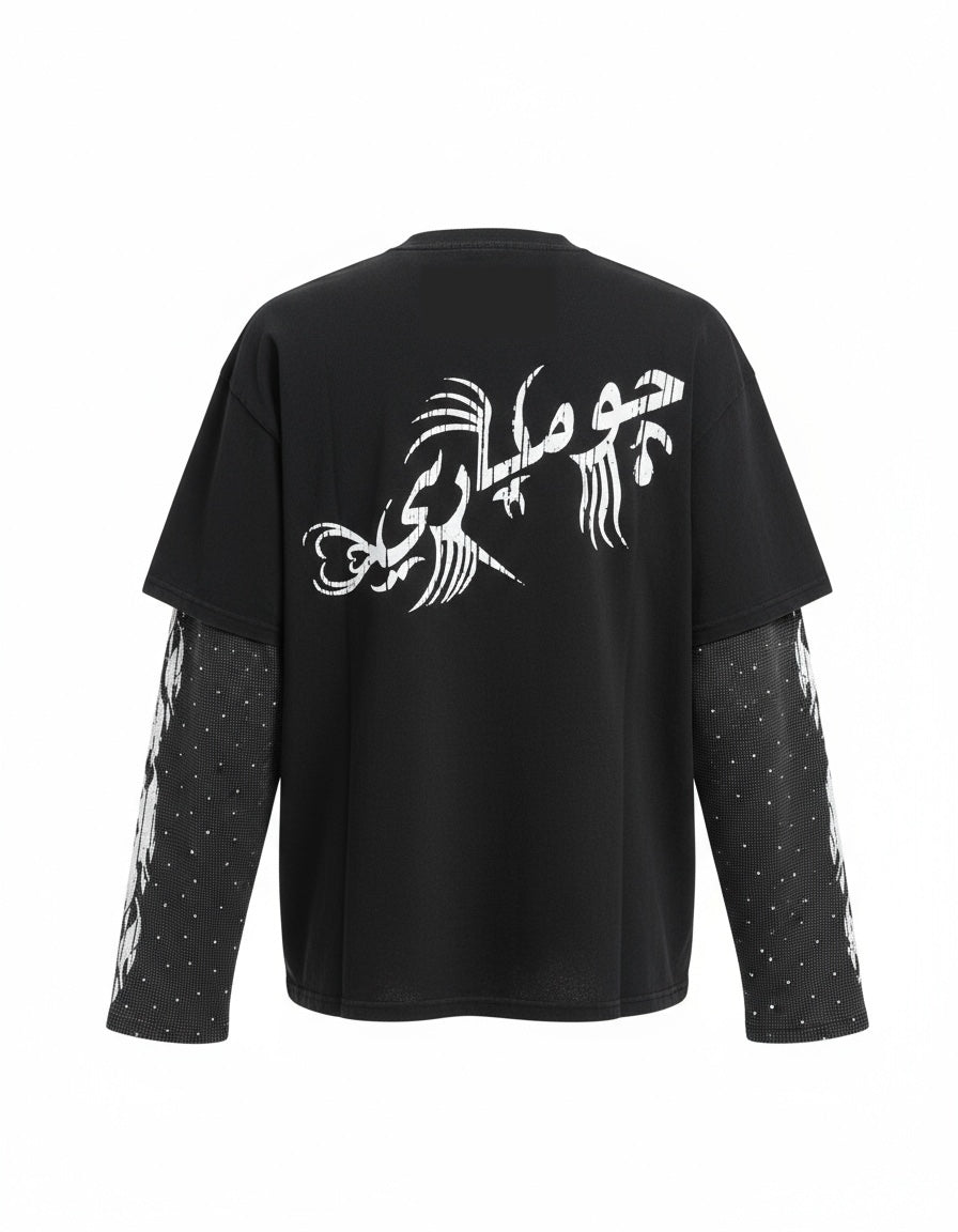 Layered Long sleeve shirts black