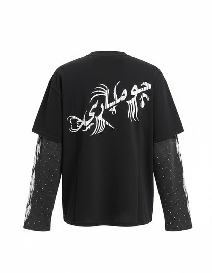 Layered Long sleeve shirts black