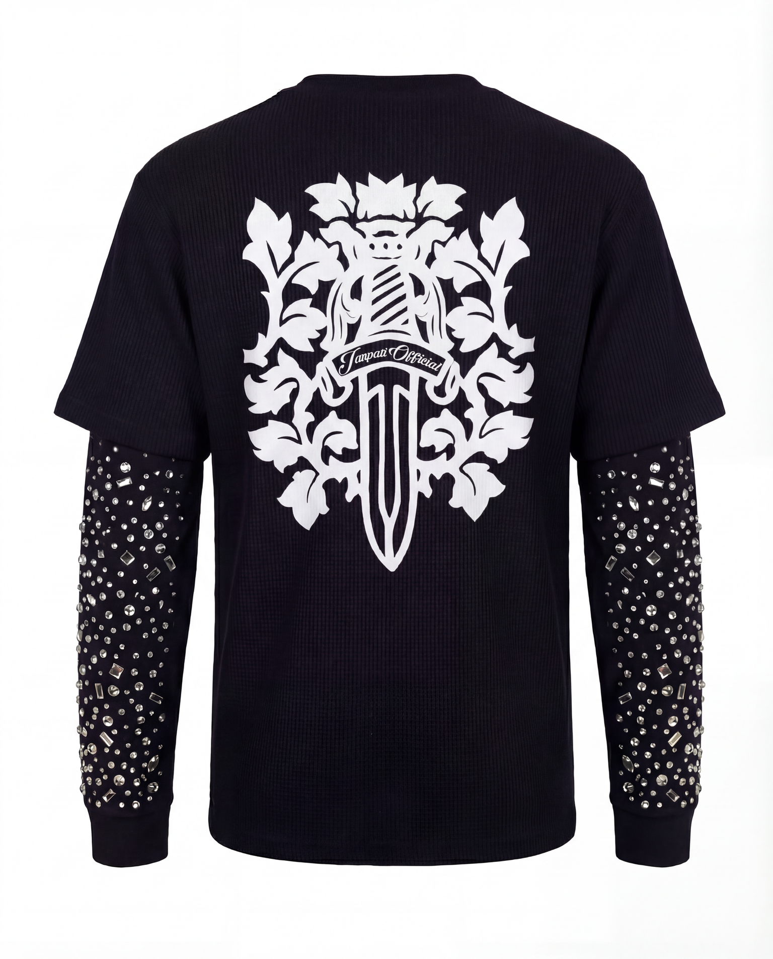 Crystal Waffle Long Sleeve Black