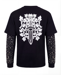 Crystal Waffle Long Sleeve Black