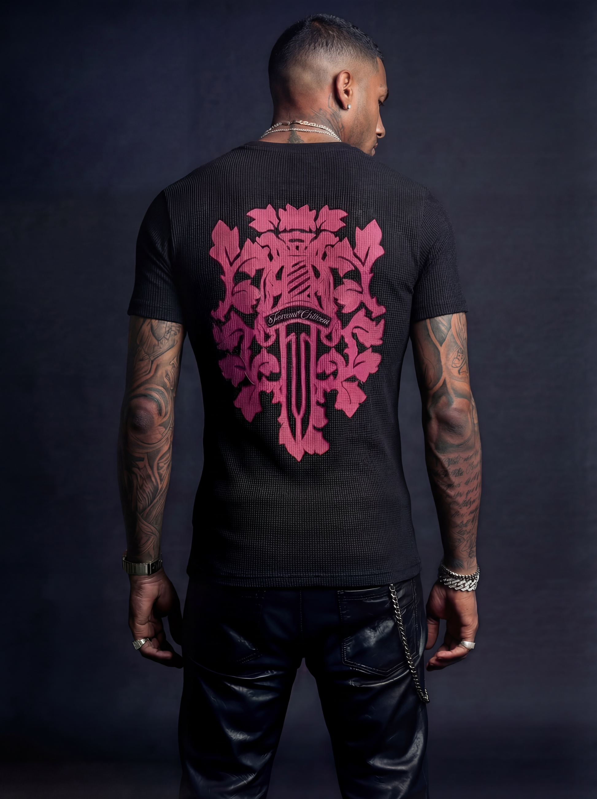 Royal Sword Waffle T-Shirt Pink