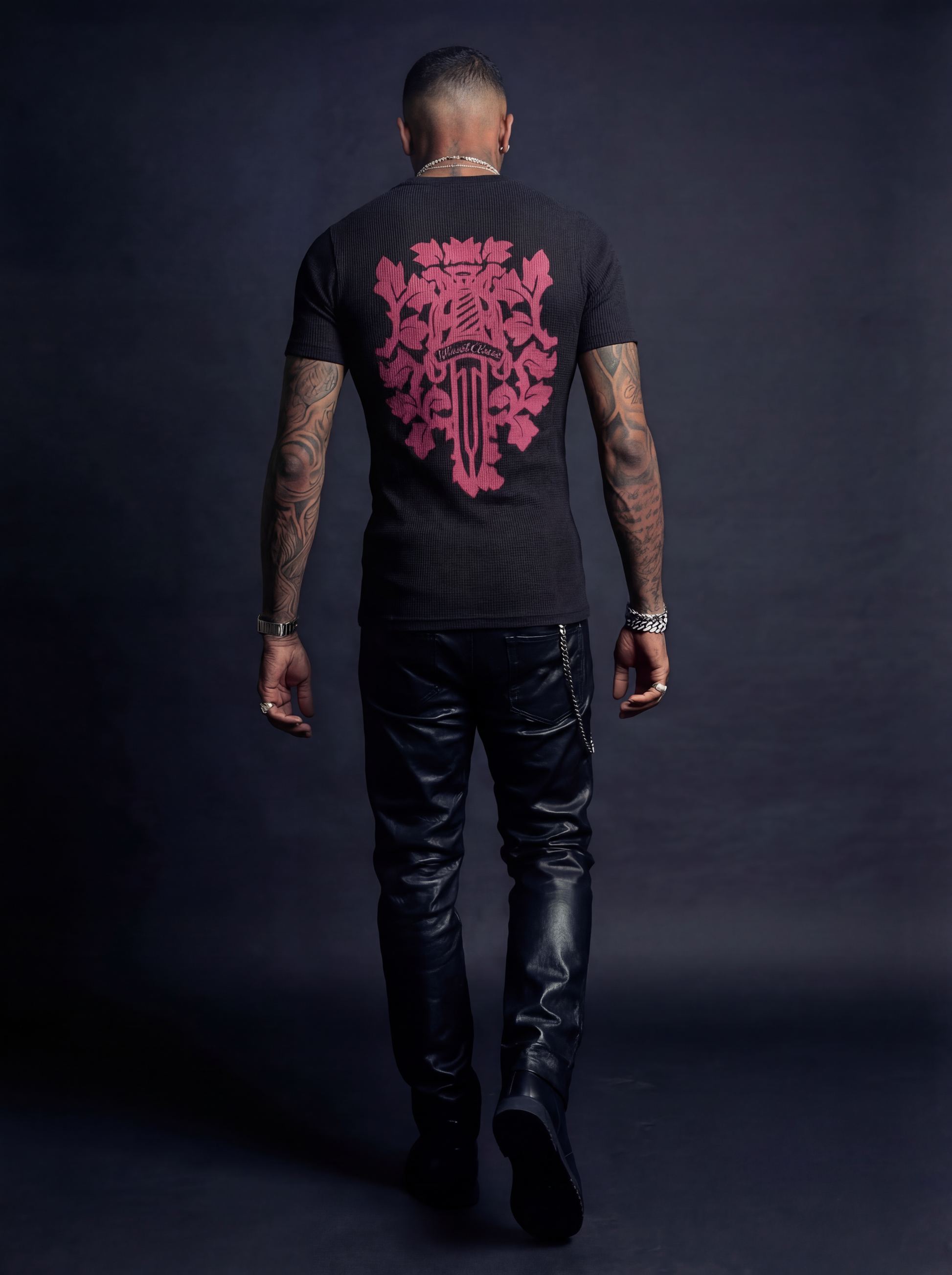 Royal Sword Waffle T-Shirt Pink