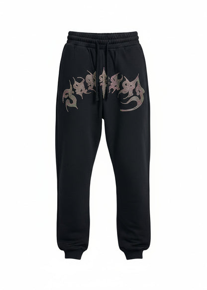 ラインストーンスウェットパンツ